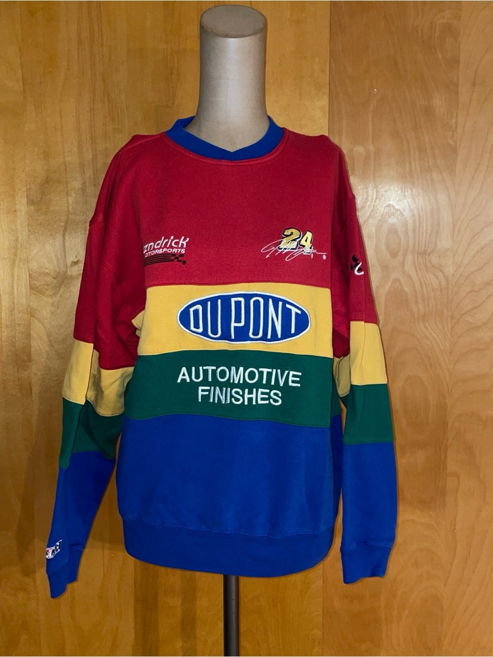 Chase Authentics Colorblock Crewneck Sweater in Red/Yellow/Green/Blue